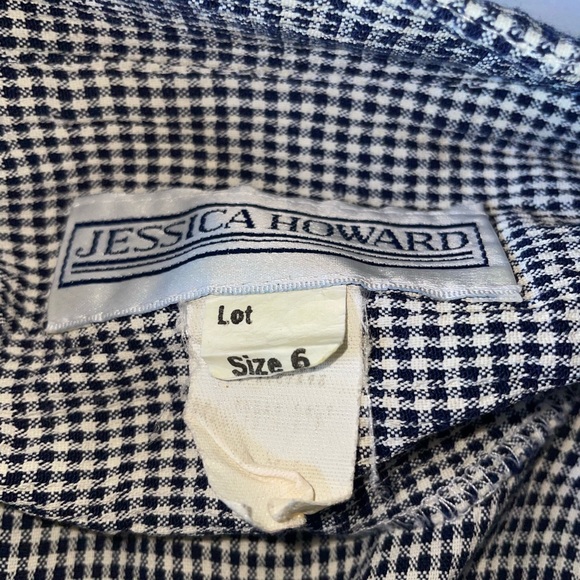 Vintage black and white plaid Jessica Howard midi dress - Picture 4 of 5